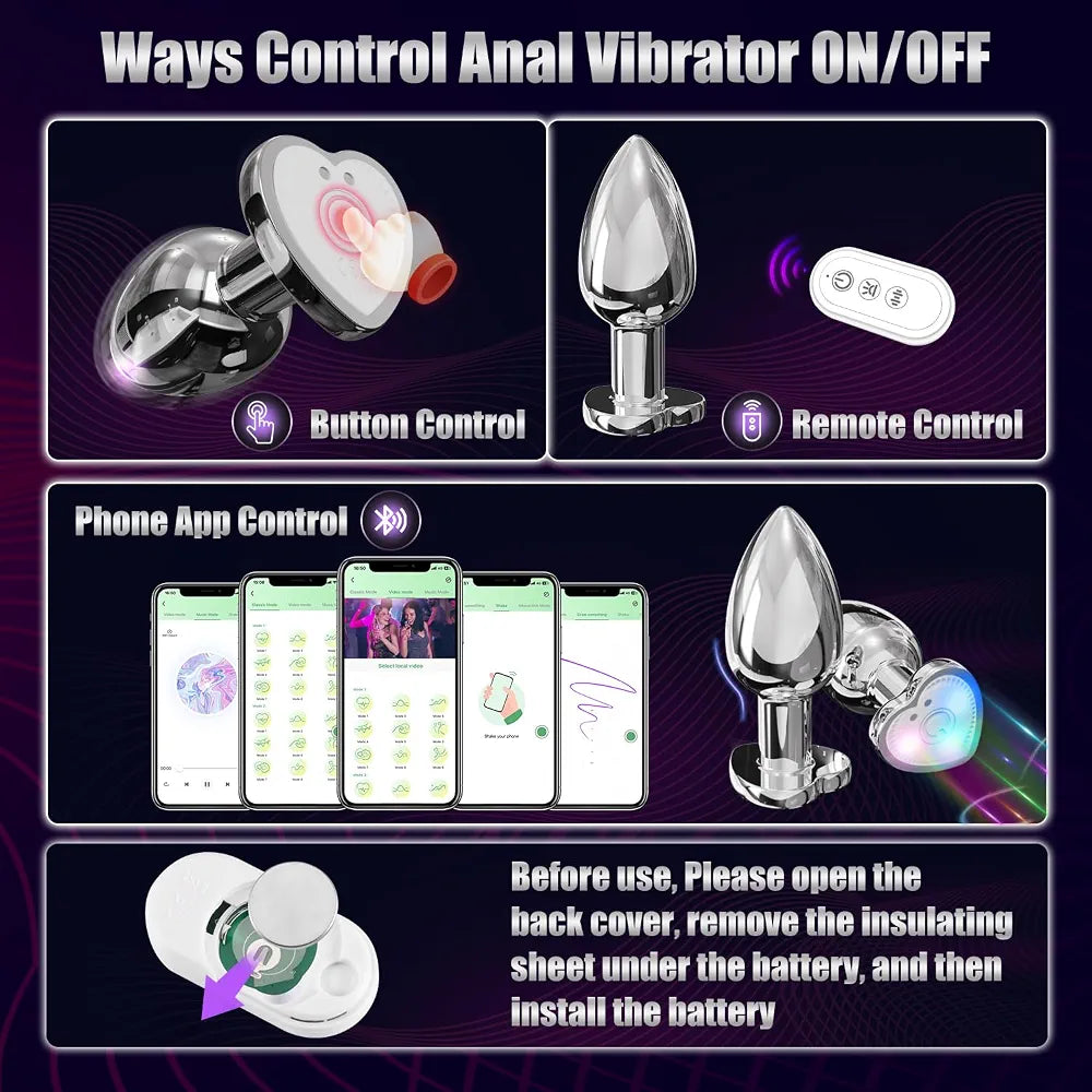 Illuminated Vibrating Anal Plug with LED Base for Enhanced Stimulation