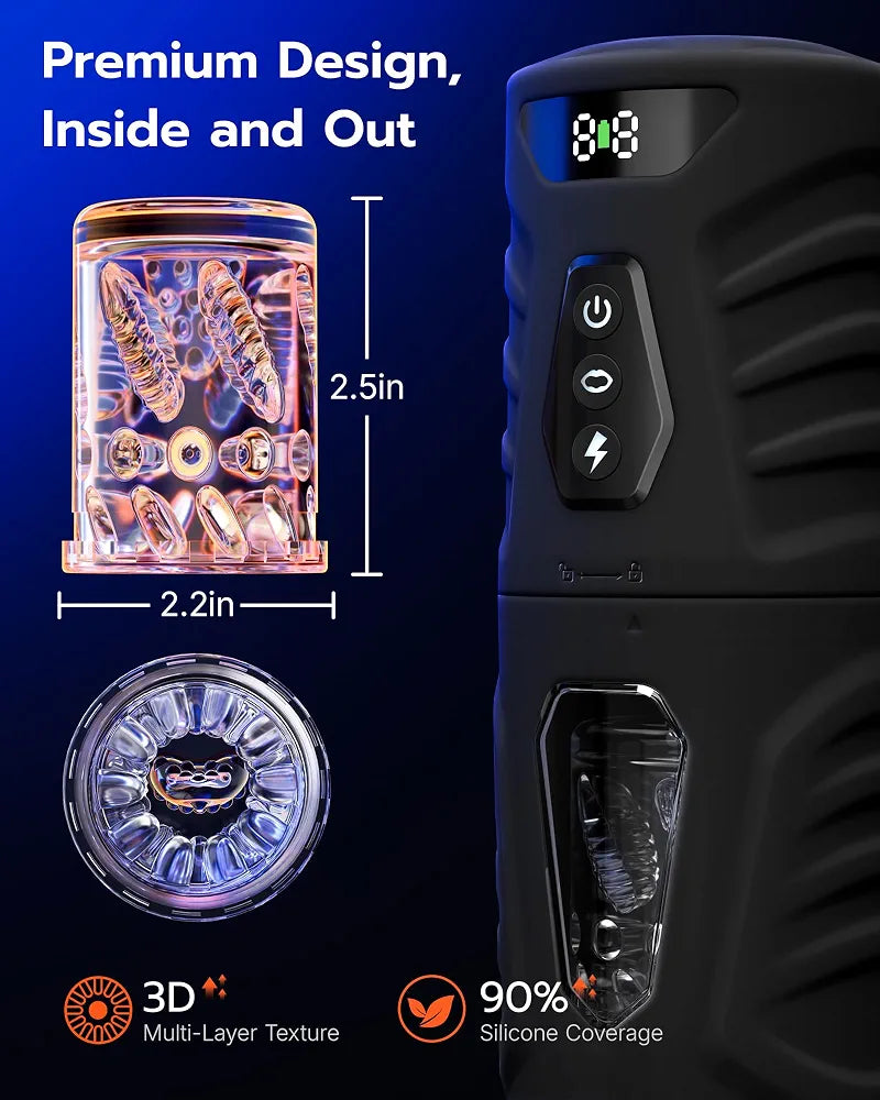 EINSEO AI-Sync Automatic Male Masturbator with 360° Rotation, 7 Thrusting Modes, and Hands-Free Suction Base