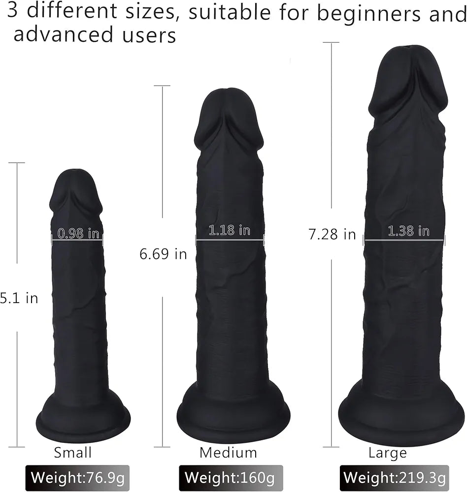 Silicone Anal Training Plug Set with Suction Cup - 3-Piece Beginner Prostate and G-Spot Massager