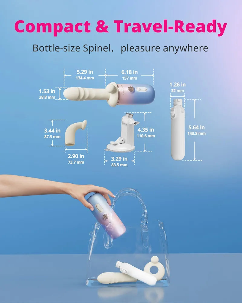 LOVENSE Spinel App-Controlled Thrusting, Vibrating, and Heating Dildo with Dual Stimulation and Suction Cup