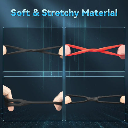 10-Piece Stretchy Silicone Cock Ring and Penis Sleeve Set for Enhanced Performance