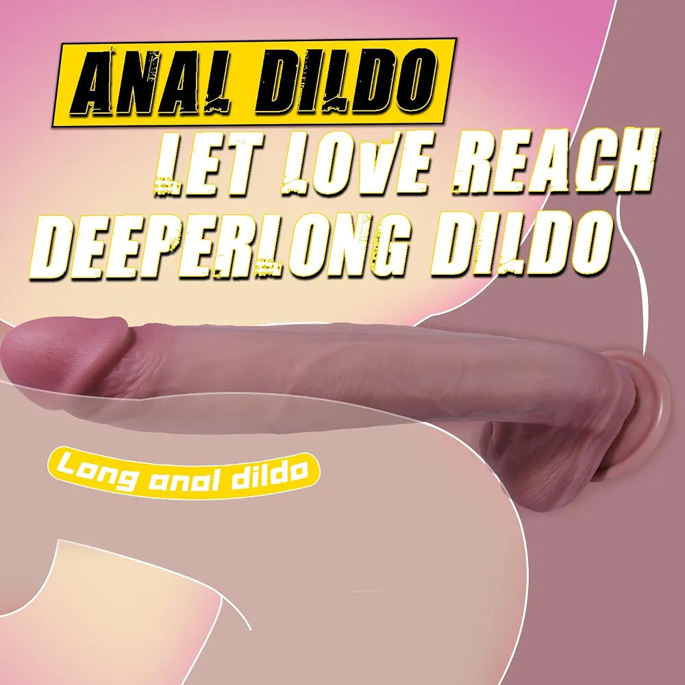 11-Inch Realistic Dual-Layer Liquid Silicone Dildo with Suction Cup