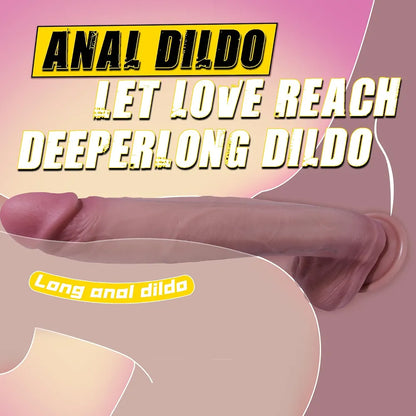11-Inch Realistic Dual-Layer Liquid Silicone Dildo with Suction Cup