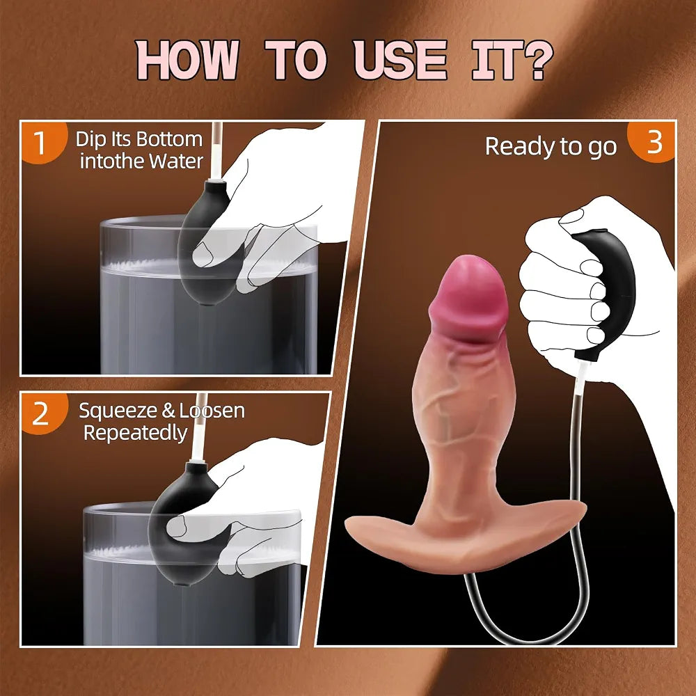 Premium Silicone Squirting Anal Training Plug with Flared Base for Couples