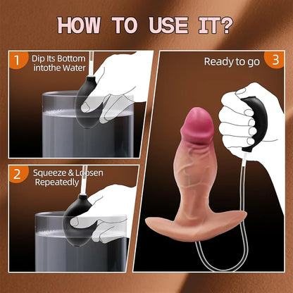 Premium Silicone Squirting Anal Training Plug with Flared Base for Couples