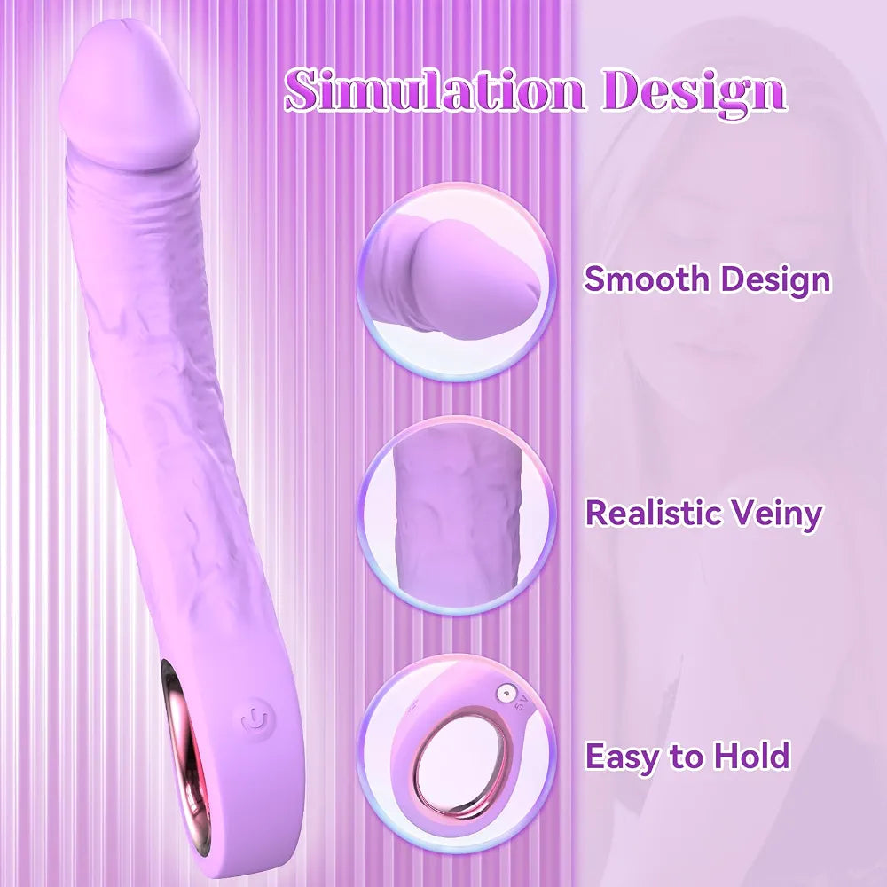 7.8-Inch Realistic Dildo Vibrator with 10 Vibration Modes for G-Spot and Clitoral Stimulation