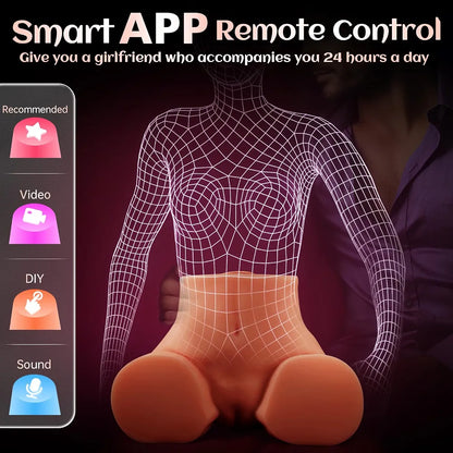 BIG SHOCKED AI Sync Automatic Male Masturbator with Dual Channels and 12 Vibration Modes