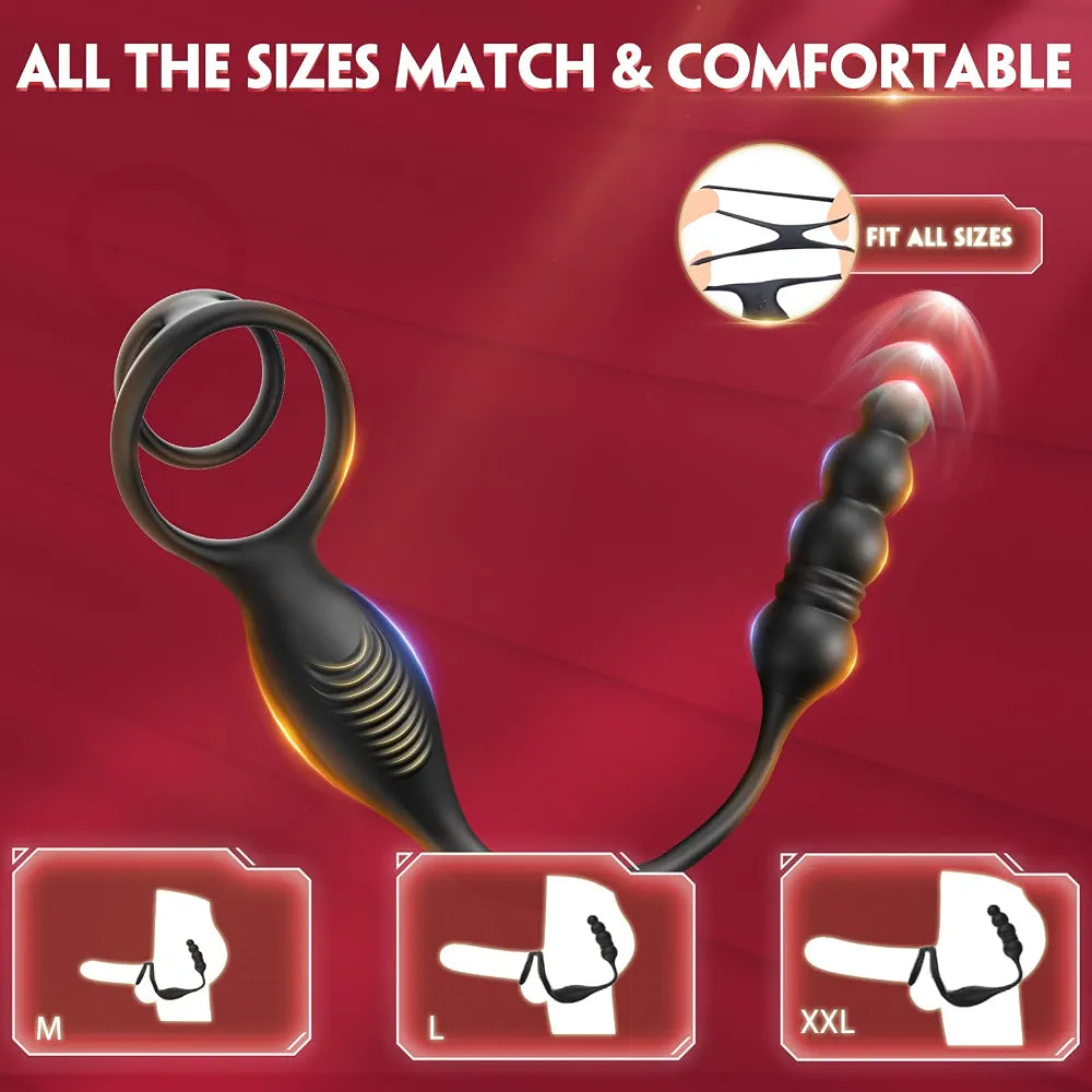 Amiahe App-Controlled Thrusting Prostate Massager and Vibrating Anal Plug for Men