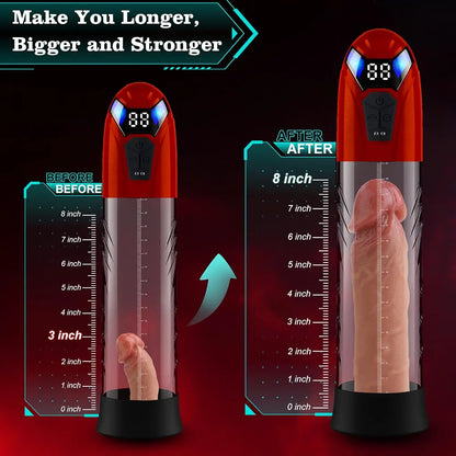 Automatic 2-in-1 Electric Penis Pump Enlarger and Masturbator with 10 Training Modes and Accessories