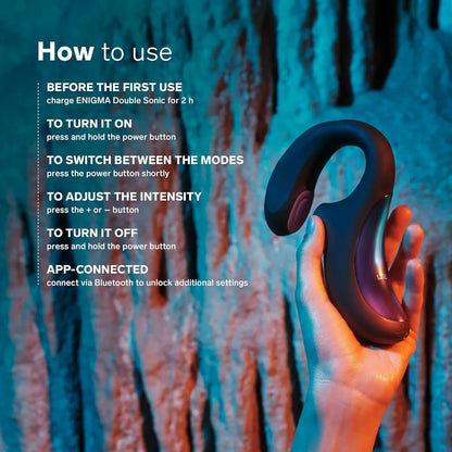 LELO Enigma Sonic Wave Double Stimulation Massager - App-Controlled Rabbit Vibrator in Cyber Purple