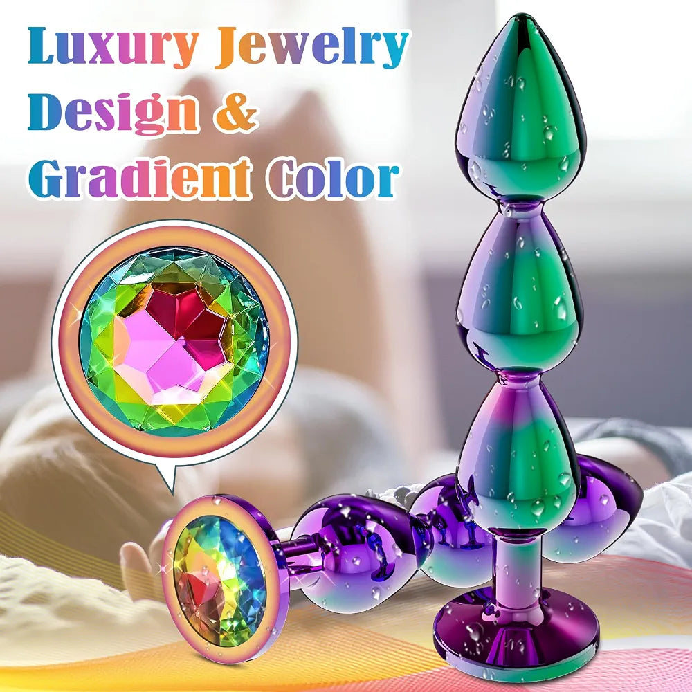 Premium Stainless Steel Graduated Anal Bead Set - 3-Piece Luxury Anal Training Kit