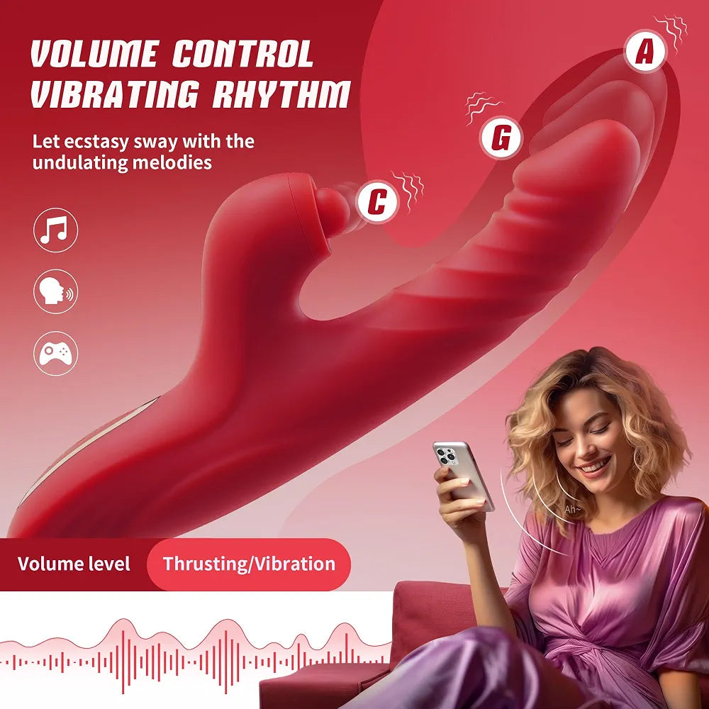 Toendi G-Spot Rabbit Vibrator with 10 Vibration and 7 Thrusting Modes for Clitoral Stimulation