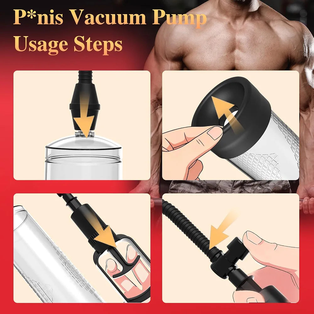 XIABALE Manual Vacuum Suction Pump Set for Couples - Penis and Clitoral Enhancement Device