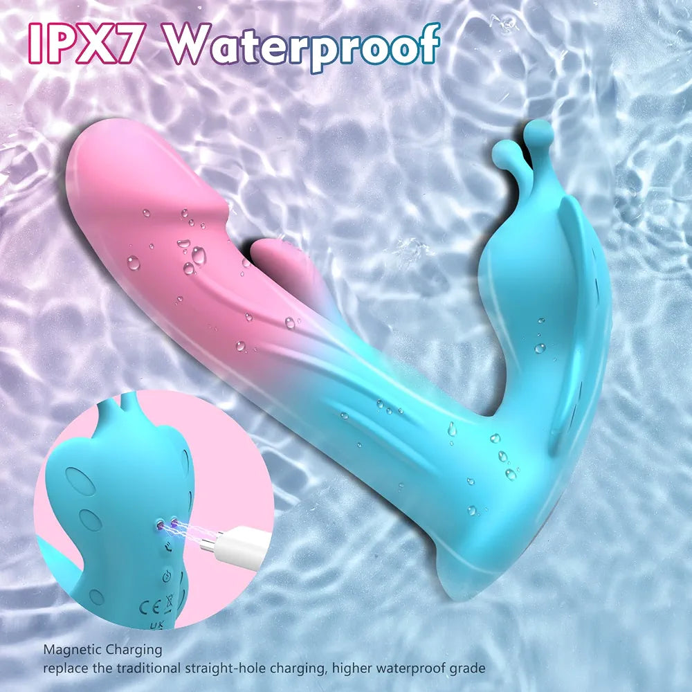 Butterfly App-Controlled Wearable Panty Vibrator with 10 Flapping and Vibration Modes for Couples
