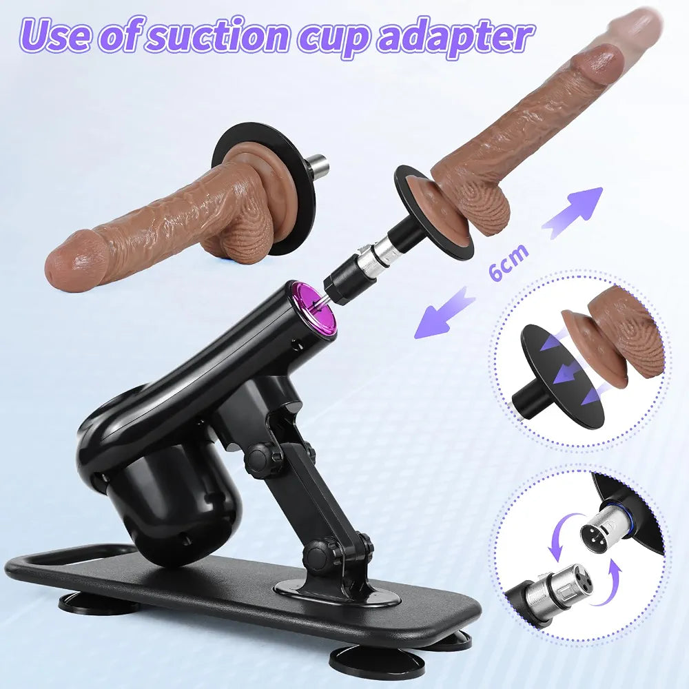 Automatic Thrusting Dildo Machine with Remote Control and 3XLR Attachments