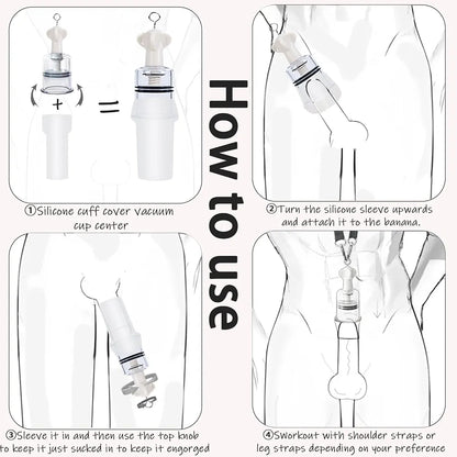 Professional 3-in-1 Penis Traction & Stretching Kit with Silicone Sleeve, Pump, and Adjustable Straps for Male Enhancement