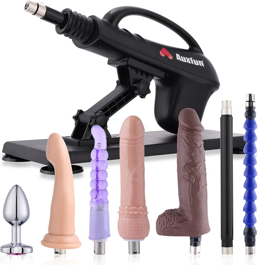 Automatic Thrusting Sex Machine with 7 Attachments and 3XLR Connector for G-Spot and Anal Stimulation