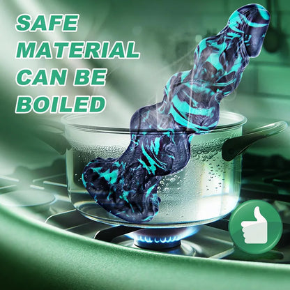 10-Inch Realistic Silicone Fantasy Dragon Dildo with Suction Cup and Triple Knots