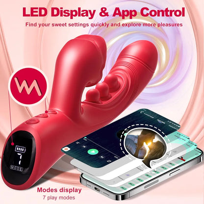 Premium App-Controlled Rabbit G-Spot Wand Vibrator with Dual-Action Stimulation