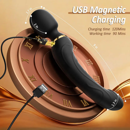 Premium Rechargeable Waterproof Wand Massager with 9 Vibration Modes for Targeted Stimulation