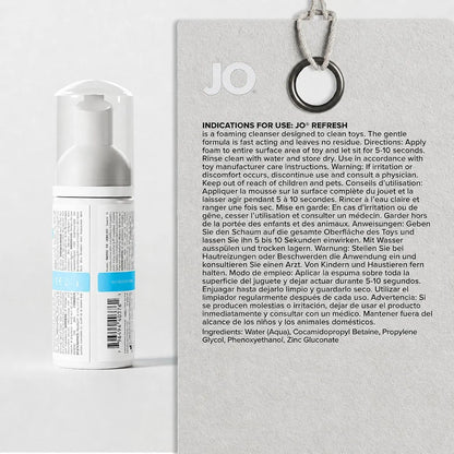 JO Refresh Foaming Toy Cleaner, Gentle Antibacterial Formula, 1.7 Fluid Ounce