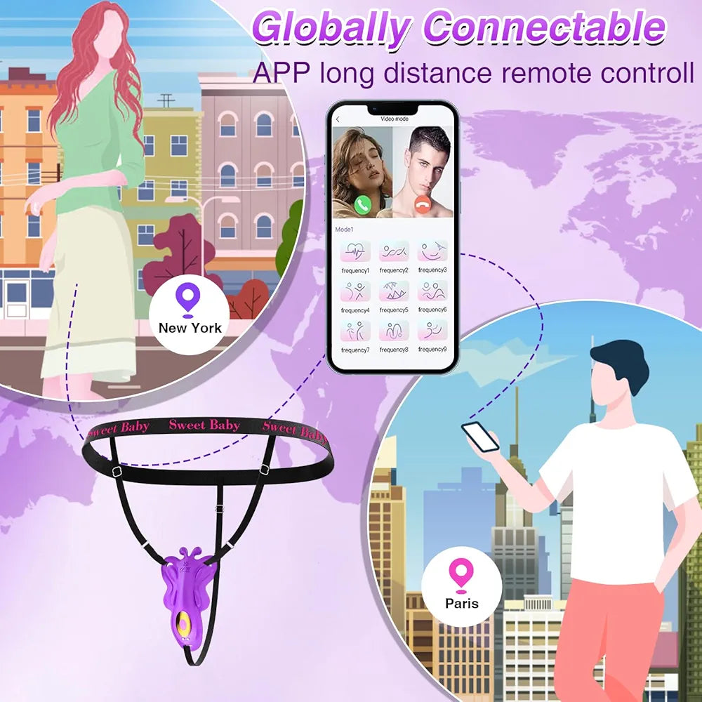 Discreet Wearable Thong Vibrator with App & Remote Control - 9 Vibration Modes