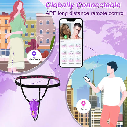 Discreet Wearable Thong Vibrator with App & Remote Control - 9 Vibration Modes