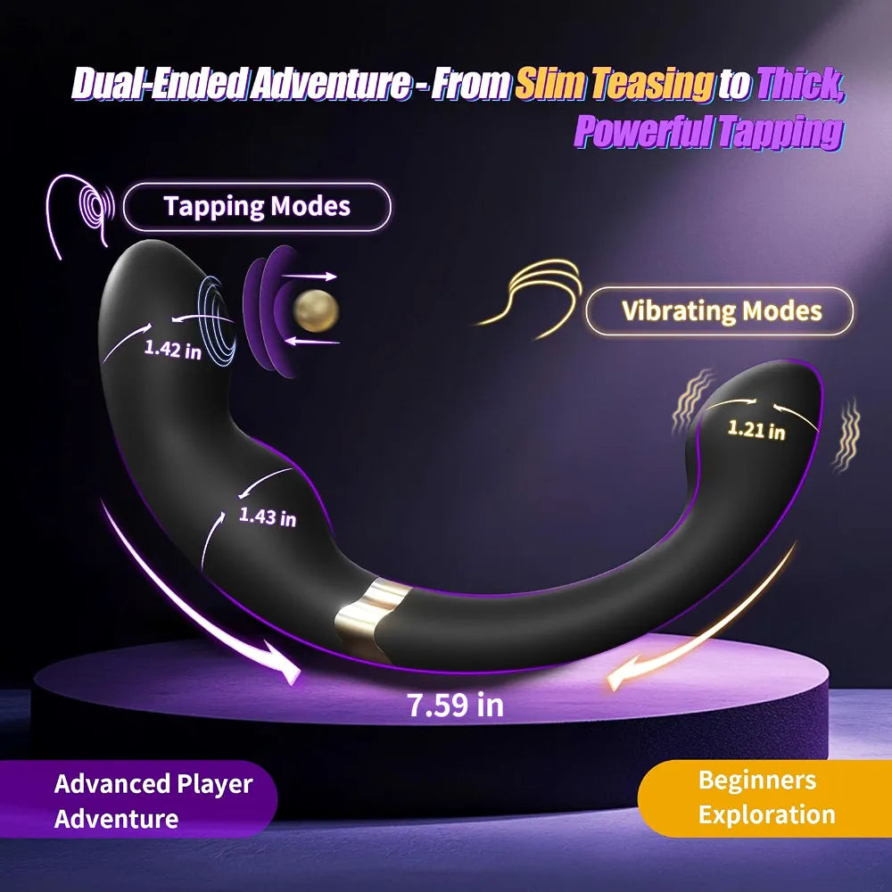 Ergonomic Dual-Ended Prostate Massager and Anal Trainer with Vibration