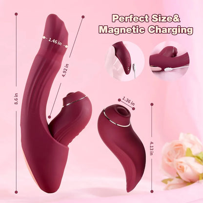 QUZAR 6-in-1 Smart Heating Dildo Set with App-Controlled Vibration
