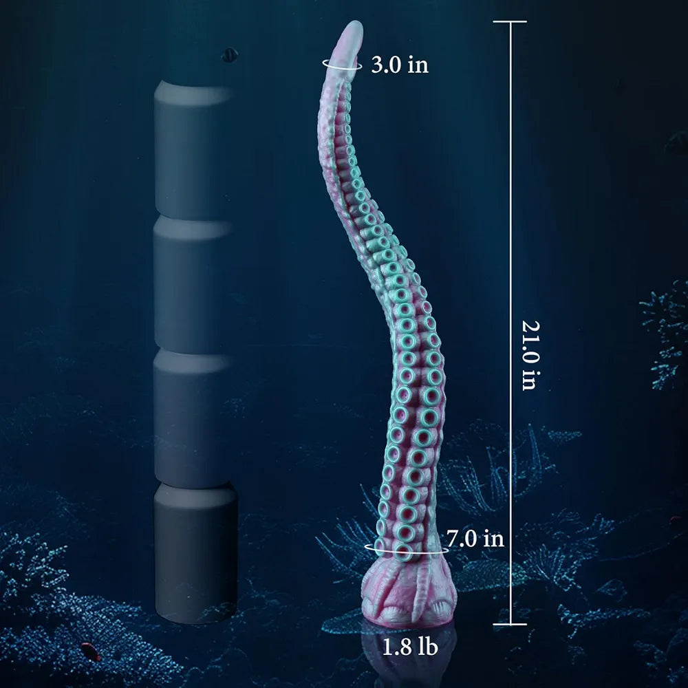 21-Inch XL Fantasy Tentacle Dildo with Suction Cup - Silicone Monster Octopus Anal Toy for Couples