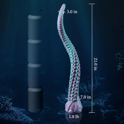21-Inch XL Fantasy Tentacle Dildo with Suction Cup - Silicone Monster Octopus Anal Toy for Couples