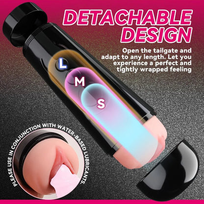Realistic 7.5-inch Textured Male Masturbator Cup - Quiet Manual Pocket Pussy Adult Sex Toy for Men