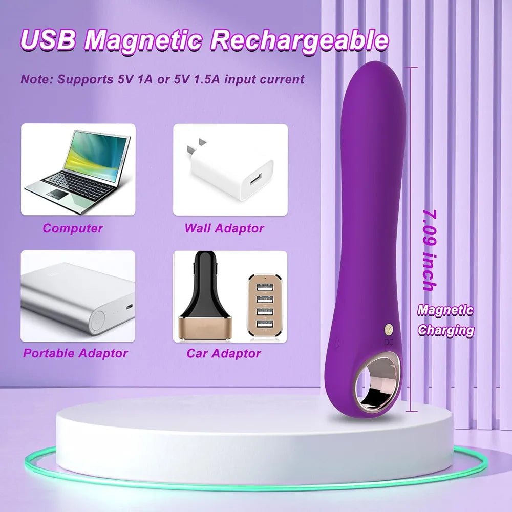 10-Mode Silicone Bullet Vibrator - G-Spot, Clitoral, and Nipple Stimulator for Women and Couples