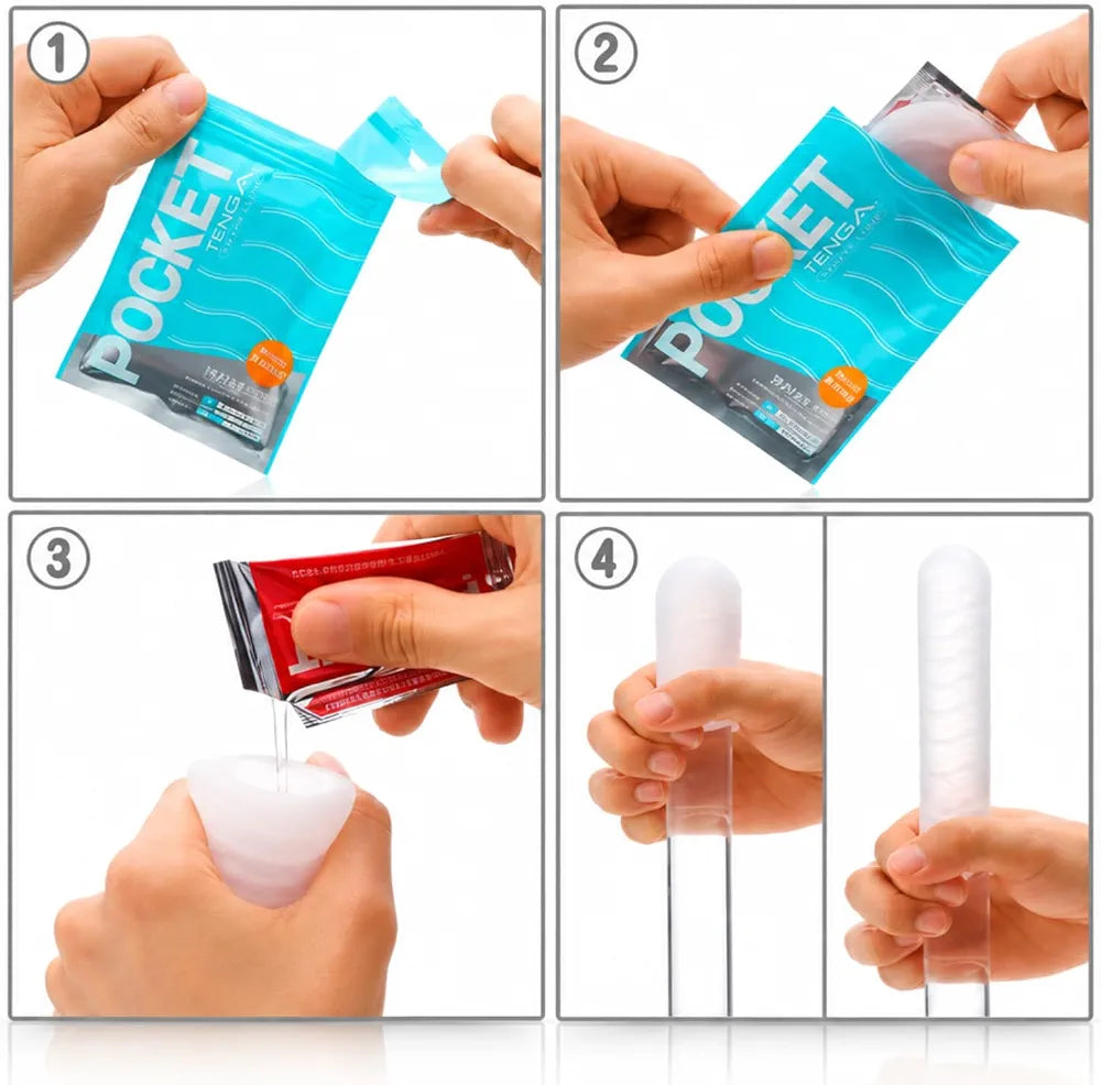 TENGA Pocket Series 6-Pack Disposable Masturbator Sleeves - Variety Set for Men