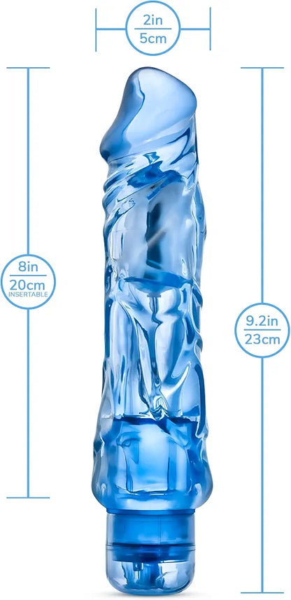 Eden 9-Inch Realistic Vibrating Dildo with Multi-Speed Stimulation and Waterproof Design - Blue
