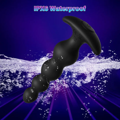 Premium App-Controlled Vibrating Silicone Anal Beads and Prostate Massager with 9 Modes