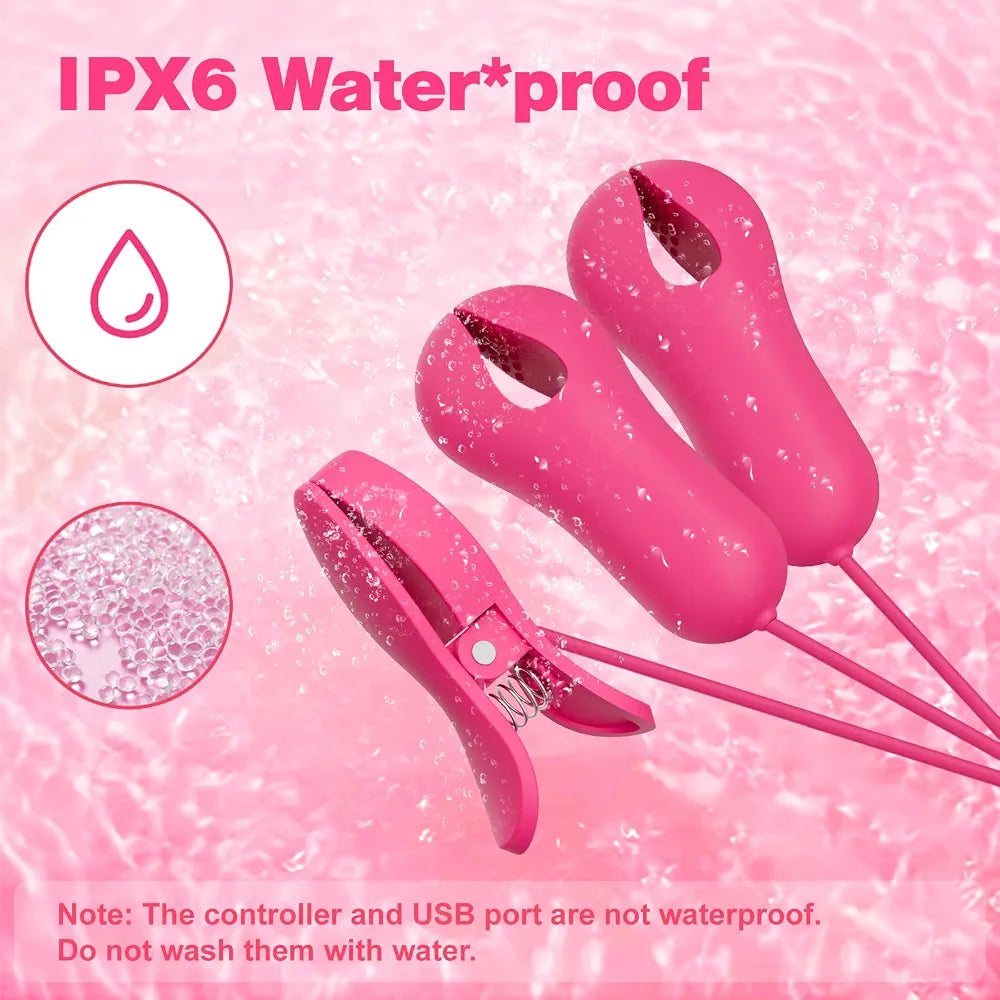 Adjustable Nipple Clamps with Vibrating Stimulation for Couples