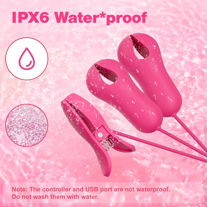 Adjustable Nipple Clamps with Vibrating Stimulation for Couples