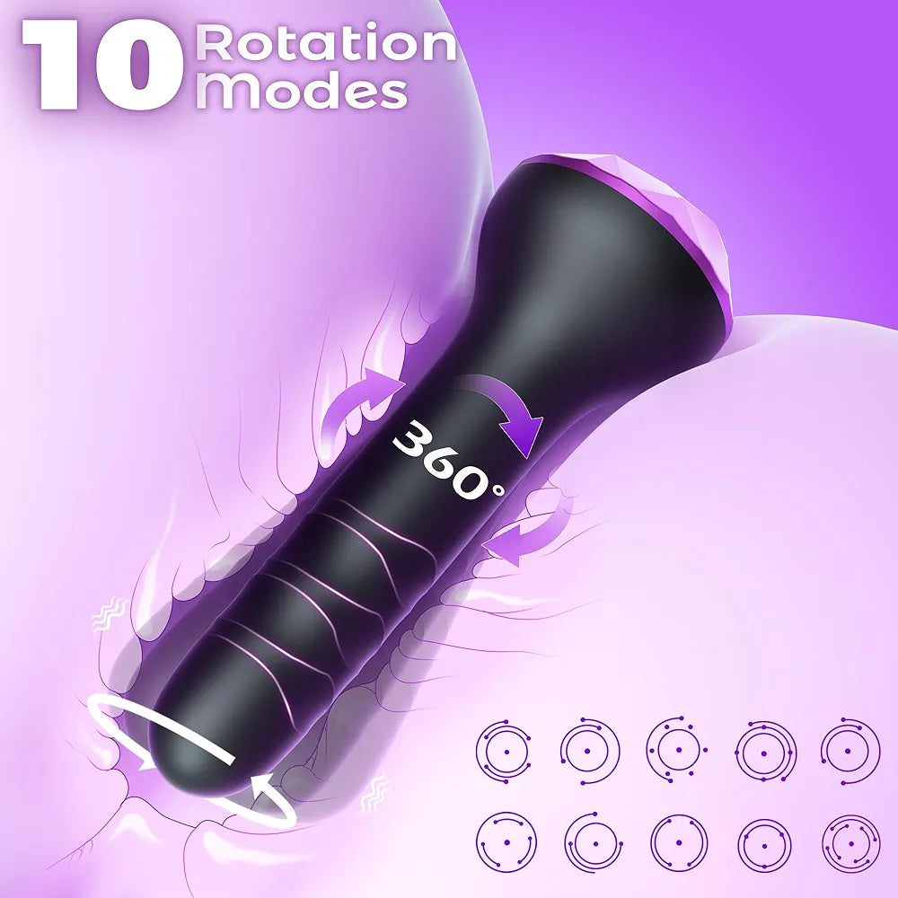 Dual-Motor Rotating & Vibrating Prostate Massager with 10 Modes
