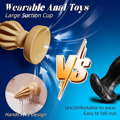 Premium 3-Piece Silicone Anal Training Bead Set with Suction Cup Base