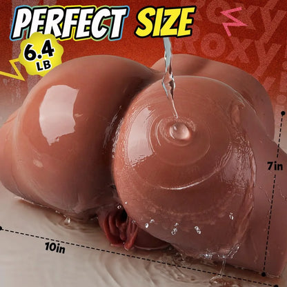Realistic 6.4LB TPE Male Masturbator with Soft BBW Butt, Tight Vagina, and Anal Canal