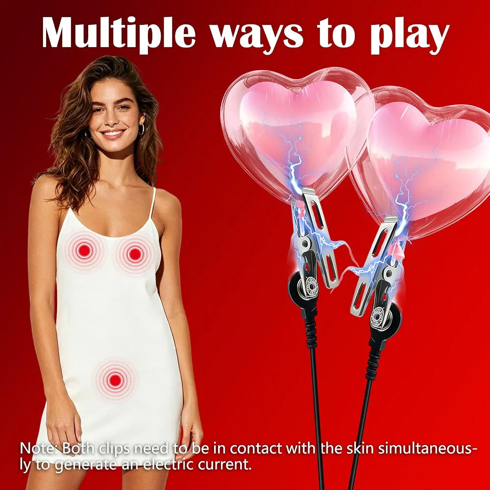 Advanced Electro-Stimulation Clitoral and Nipple Clamp Set for BDSM Sensory Play