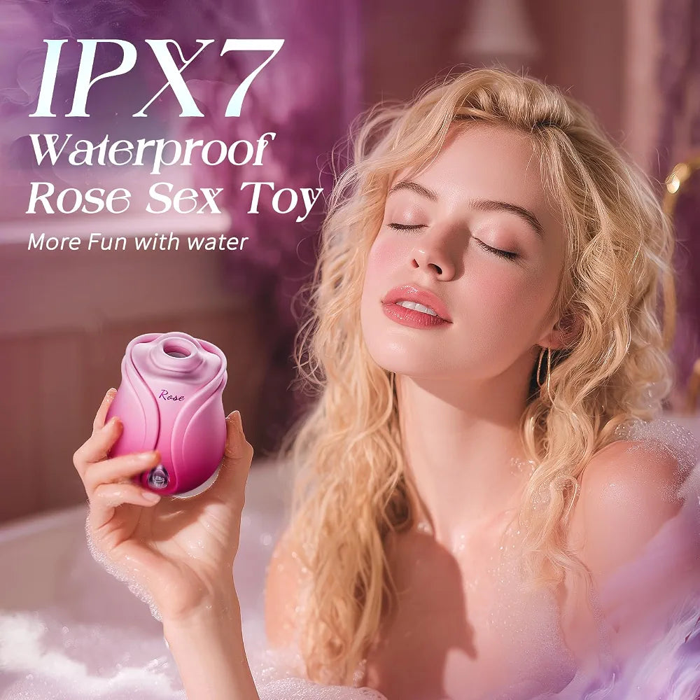 Rose-Shaped App-Controlled Clitoral Suction and Vibration Stimulator for Women
