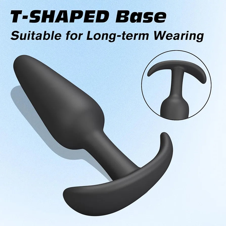 4-Piece Silicone Anal Training Plug Set: Progressive Beginner to Advanced Kit with Flared Base