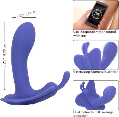 CalExotics Connect Venus Butterfly Wearable App-Controlled Vibrator with 9 Vibration Modes and Waterproof Silicone