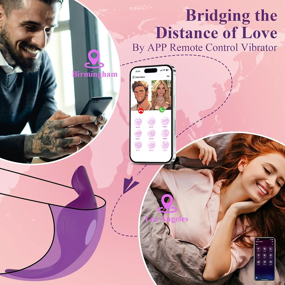 App-Controlled Wearable Panty Vibrator with 9 Vibration Modes for Clitoral Stimulation and Couples Play