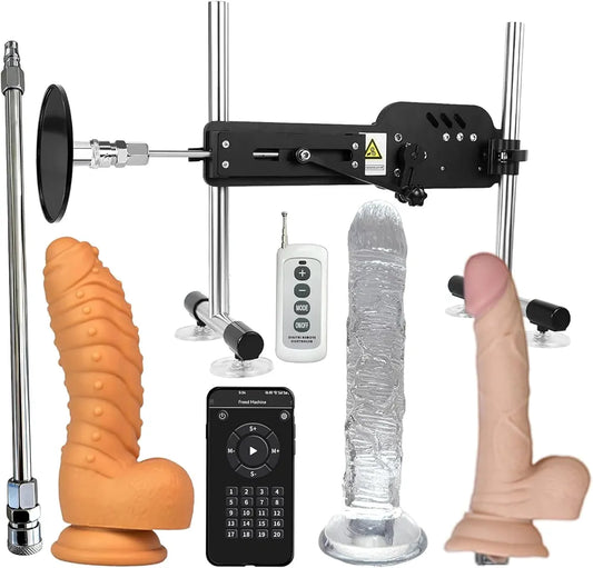 Automatic Thrusting Dildo Machine with 18 Modes, Suction Adapter, and Ultra-Quiet Adjustable Settings