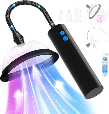 Adult Sex Toys Pussy Pump - Female Sex Toys Nipple Clit Sucker Automatic Vacuum Vagina Sex Pump, Nipple Pussy Sucking BDSM Toys Kit with 3 Powerful Suction Modes, Adult Toys & Games 5 Cups Included