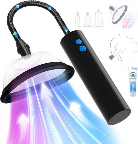 Adult Sex Toys Pussy Pump - Female Sex Toys Nipple Clit Sucker Automatic Vacuum Vagina Sex Pump, Nipple Pussy Sucking BDSM Toys Kit with 3 Powerful Suction Modes, Adult Toys & Games 5 Cups Included