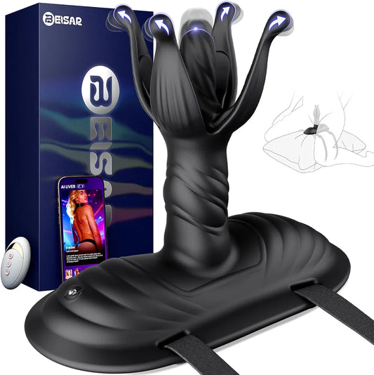 Beisar AI-Sync App-Controlled Prostate Massager with 9 Vibration Modes and Suction Base